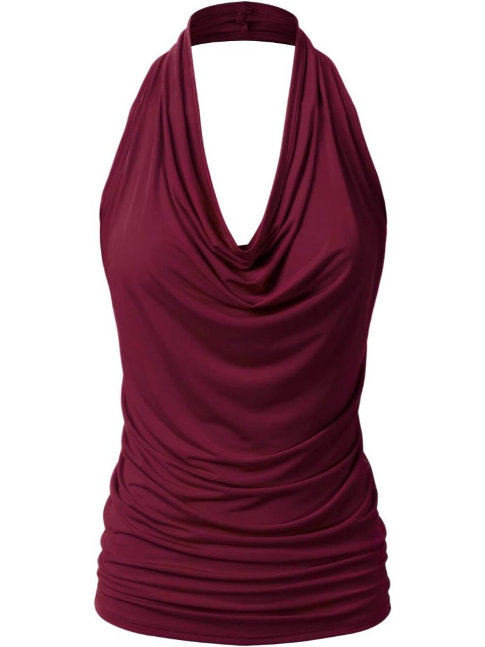 Women's Casual Halter Neck Draped Front Sexy Open Back Tank Top S-3XL